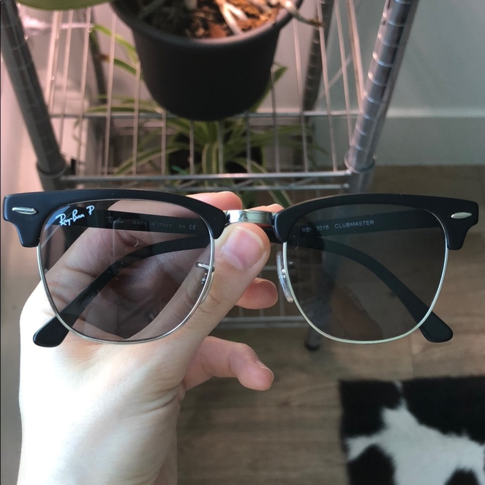 Authentic Polarized RayBan Clubmasters in Silver
